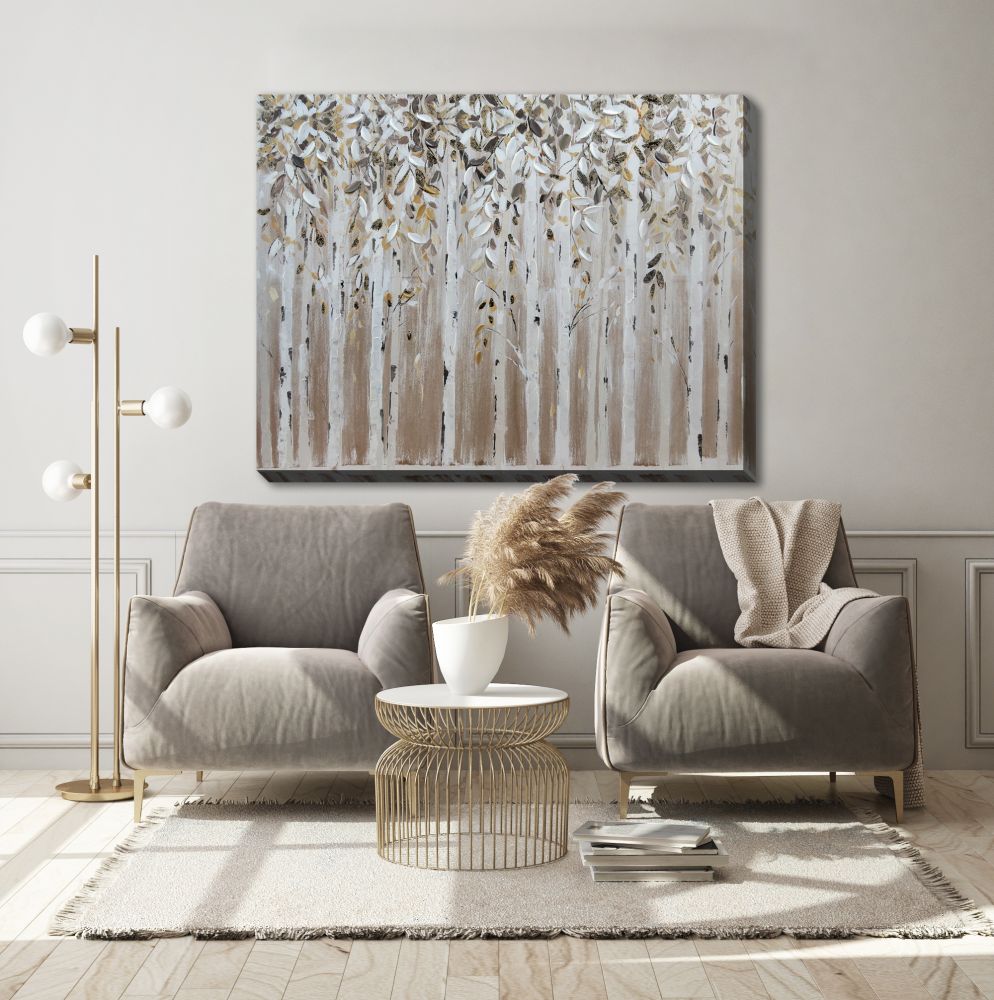 Golden Birches Oil Painting 32" x 40"