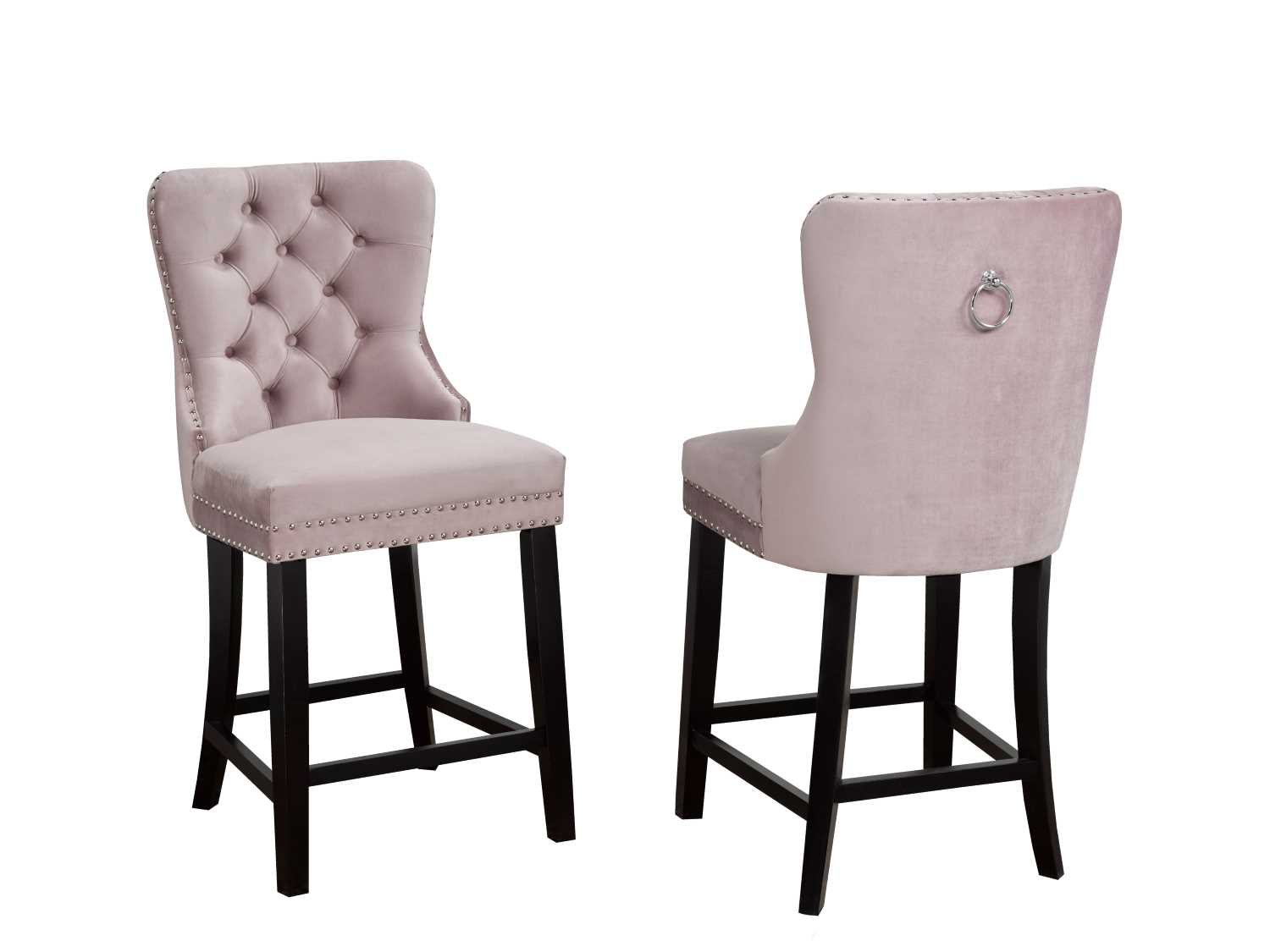 Salmon Fabric Barstool Set Of 2 - F458-B26 SM