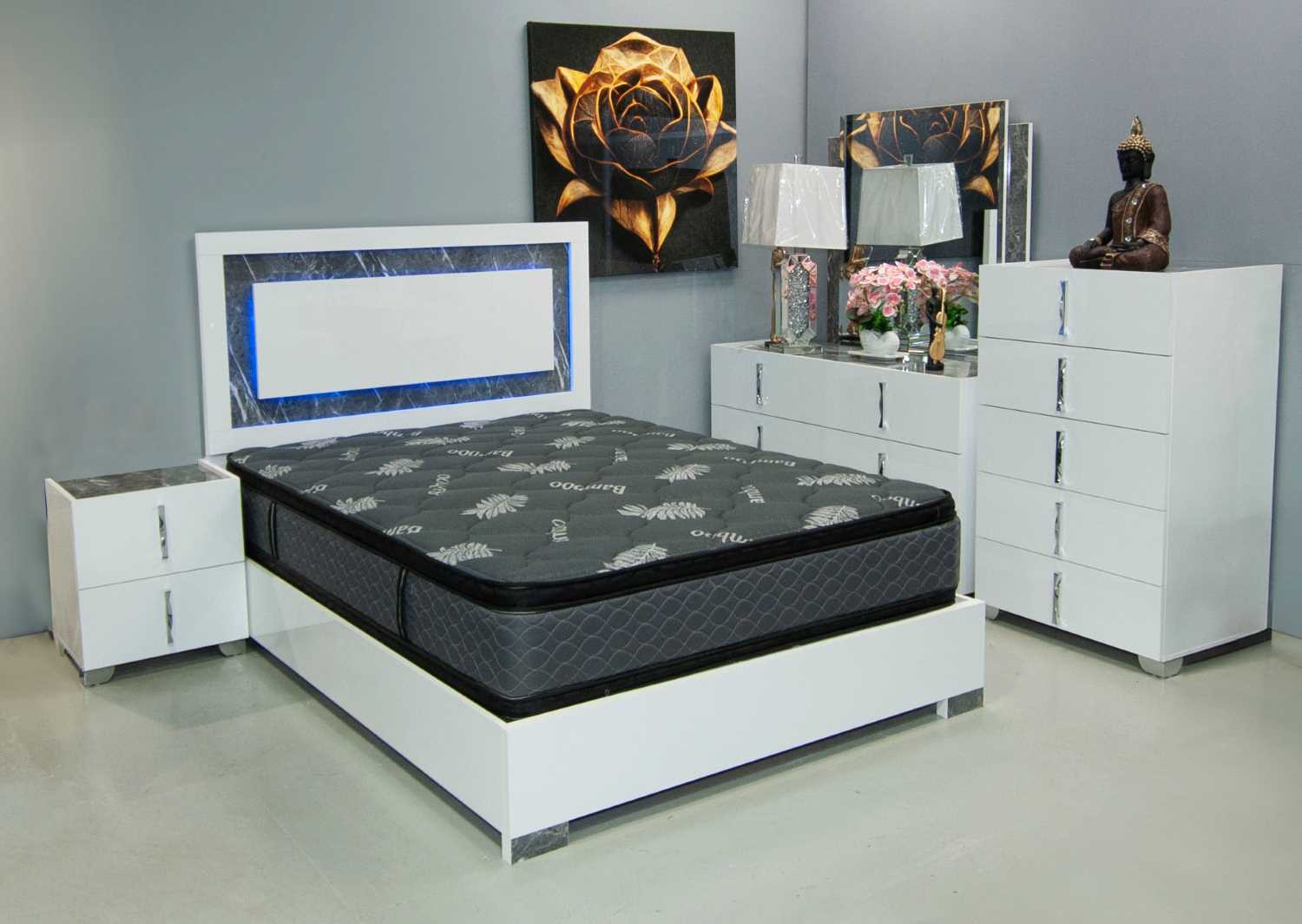 Sandy Canadian Made Italian Style Lacquer Bedroom Collection