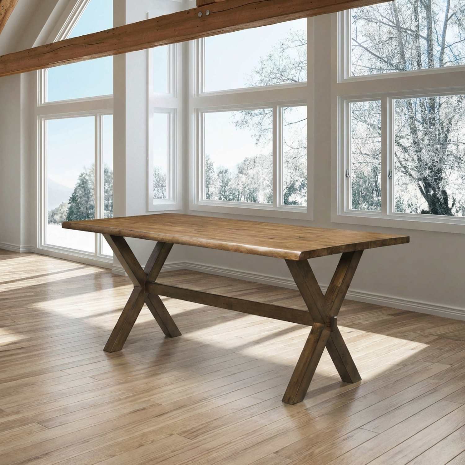 Sansa Warm Oak Finish Wooden Dining Table 5020