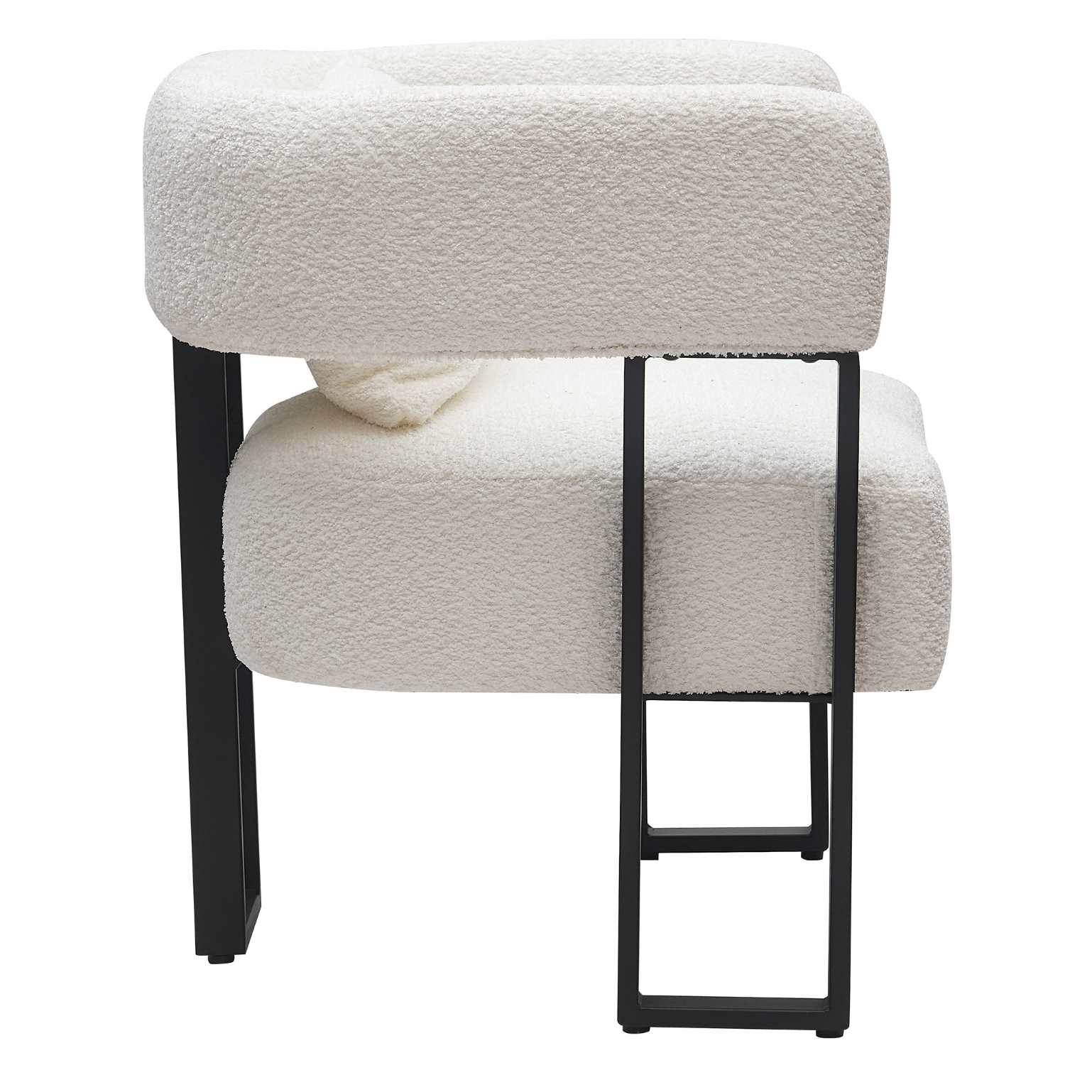 Scarlet Accent Chair In Ivory Boucle And Black 403-108IV