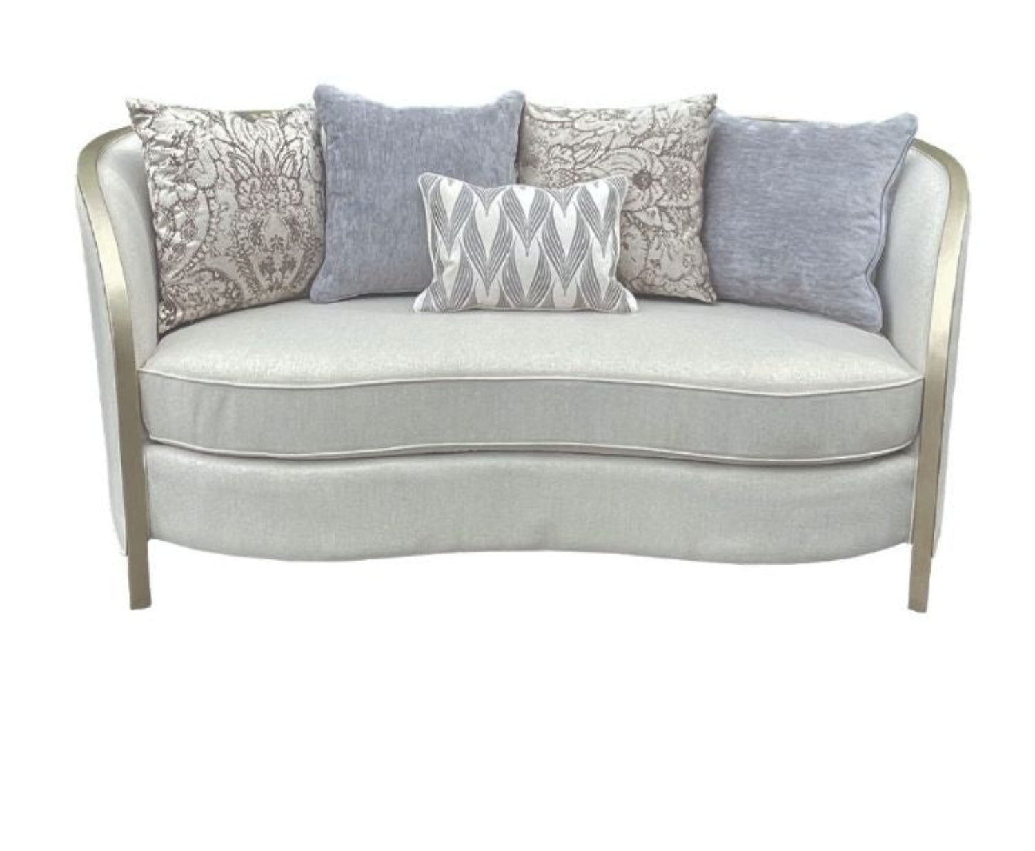 Scarlett Beige Fabric Sofa Set with Premium Wood Trim 1925