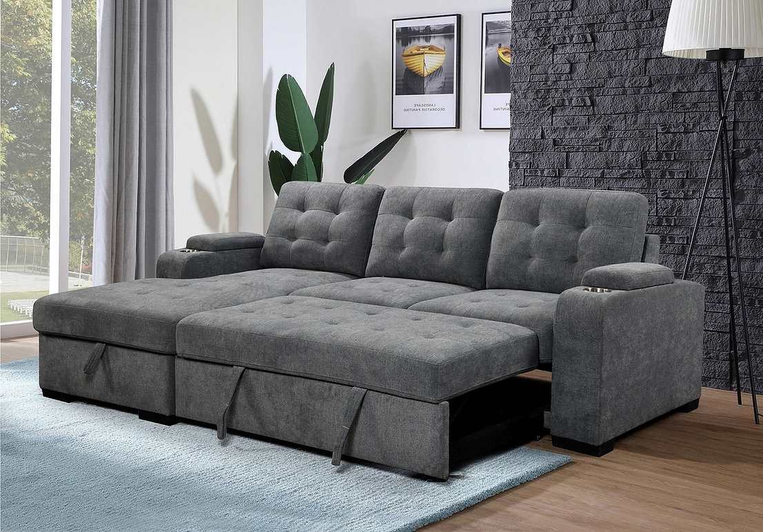 Sectional Sofa Bed Grey 9050 / 9051