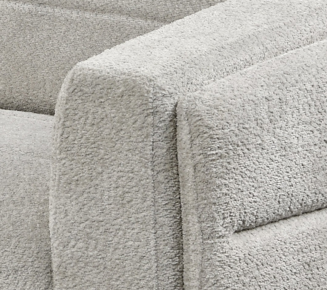 Sectional Sofa Bed Soft Light Grey Boucle Fabric 9085 / 9086