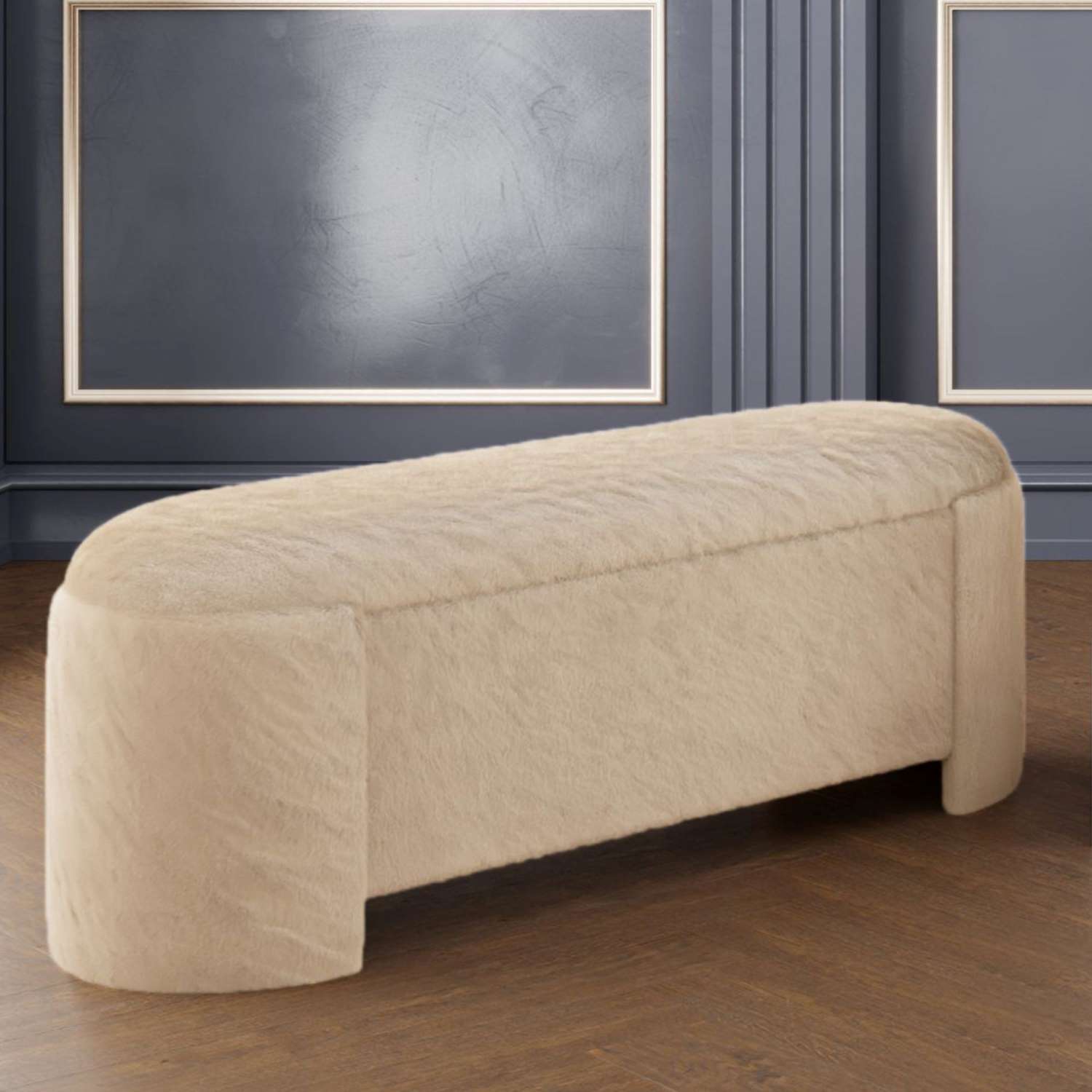Selene Storage Ottoman In Dark Beige 402-900DBK