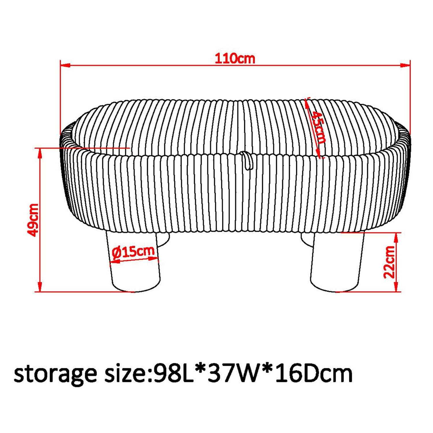 Sezron Storage Ottoman Bench in Beige 402-642BEG
