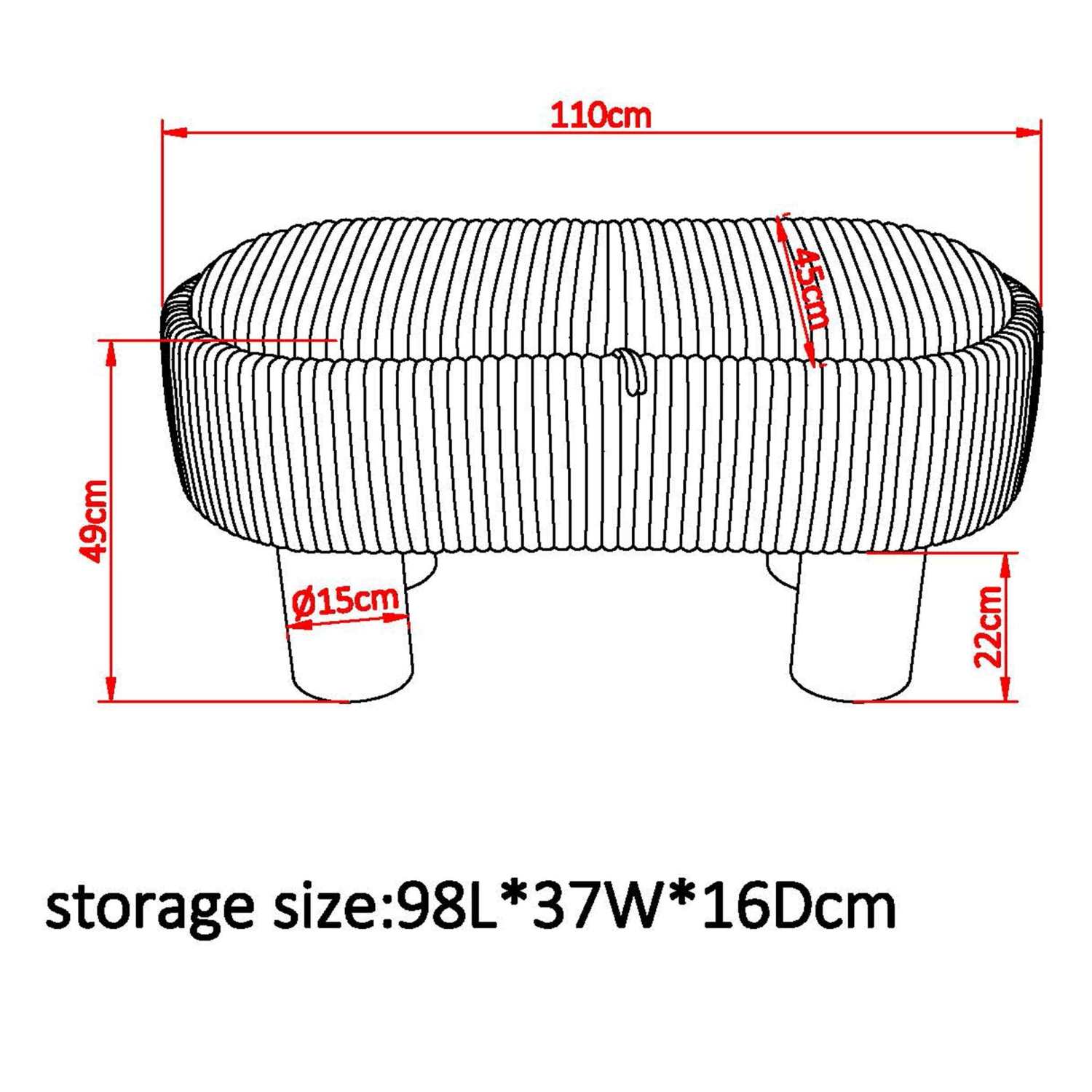 Sezron Storage Ottoman Bench in Warm Grey 402-642WGY
