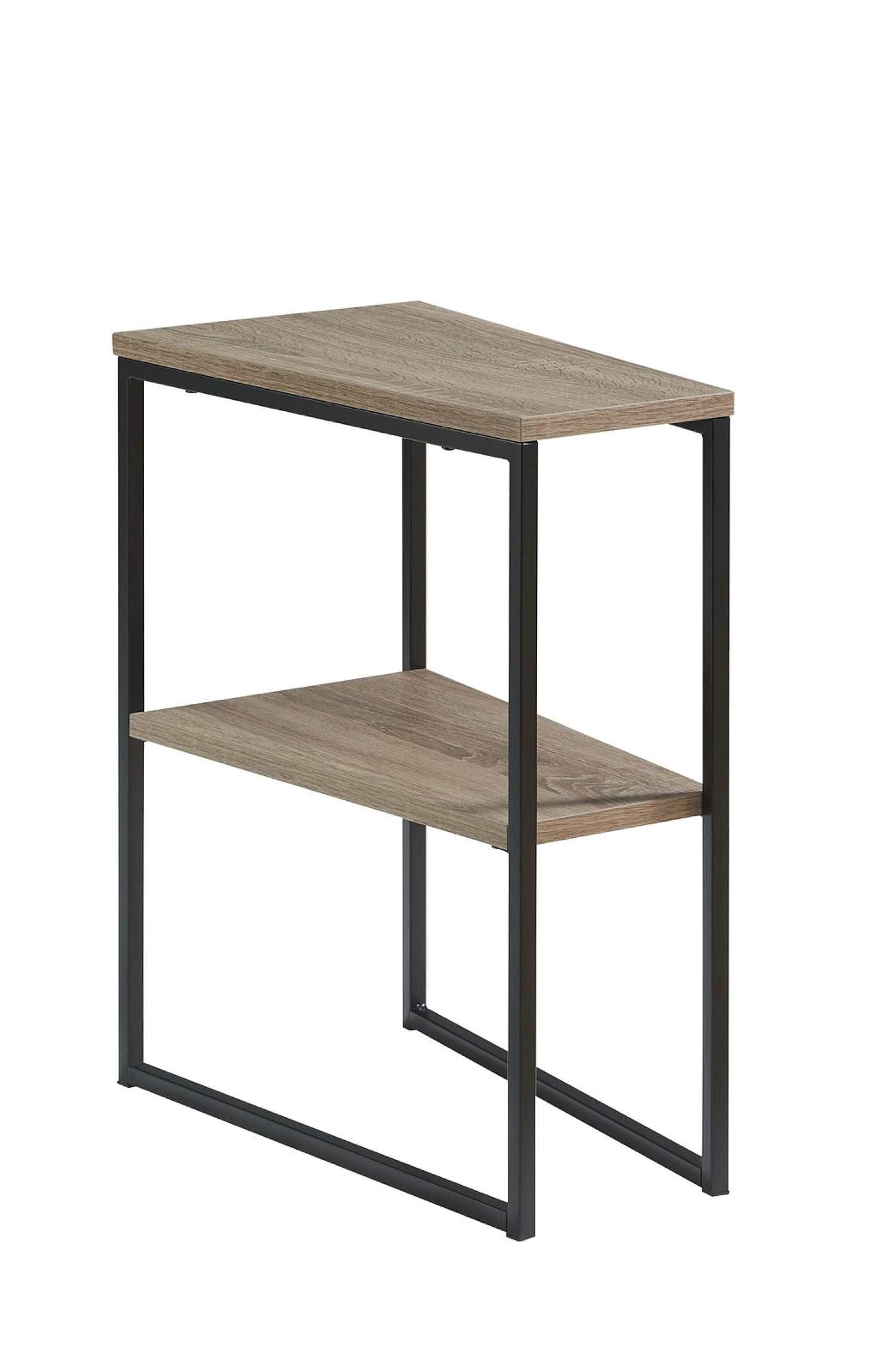 Side Table with Sturdy Black Powder-Coated Steel Frame 080