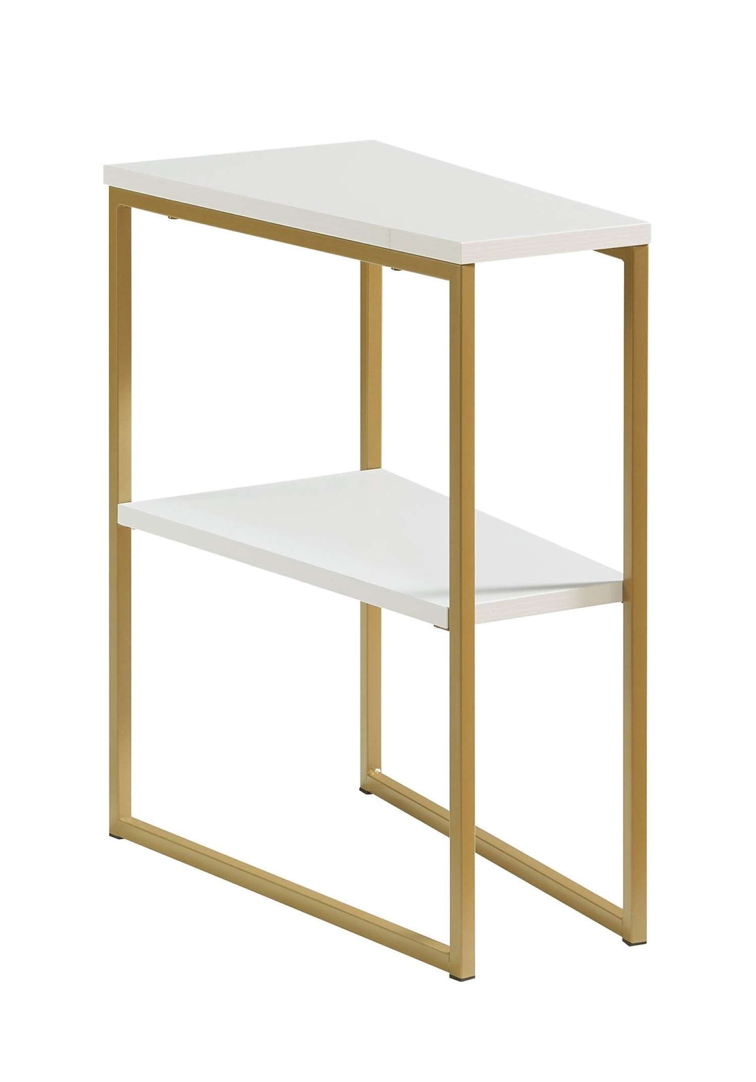 Side Table with Sturdy Gold Powder-Coated Steel Frame 081