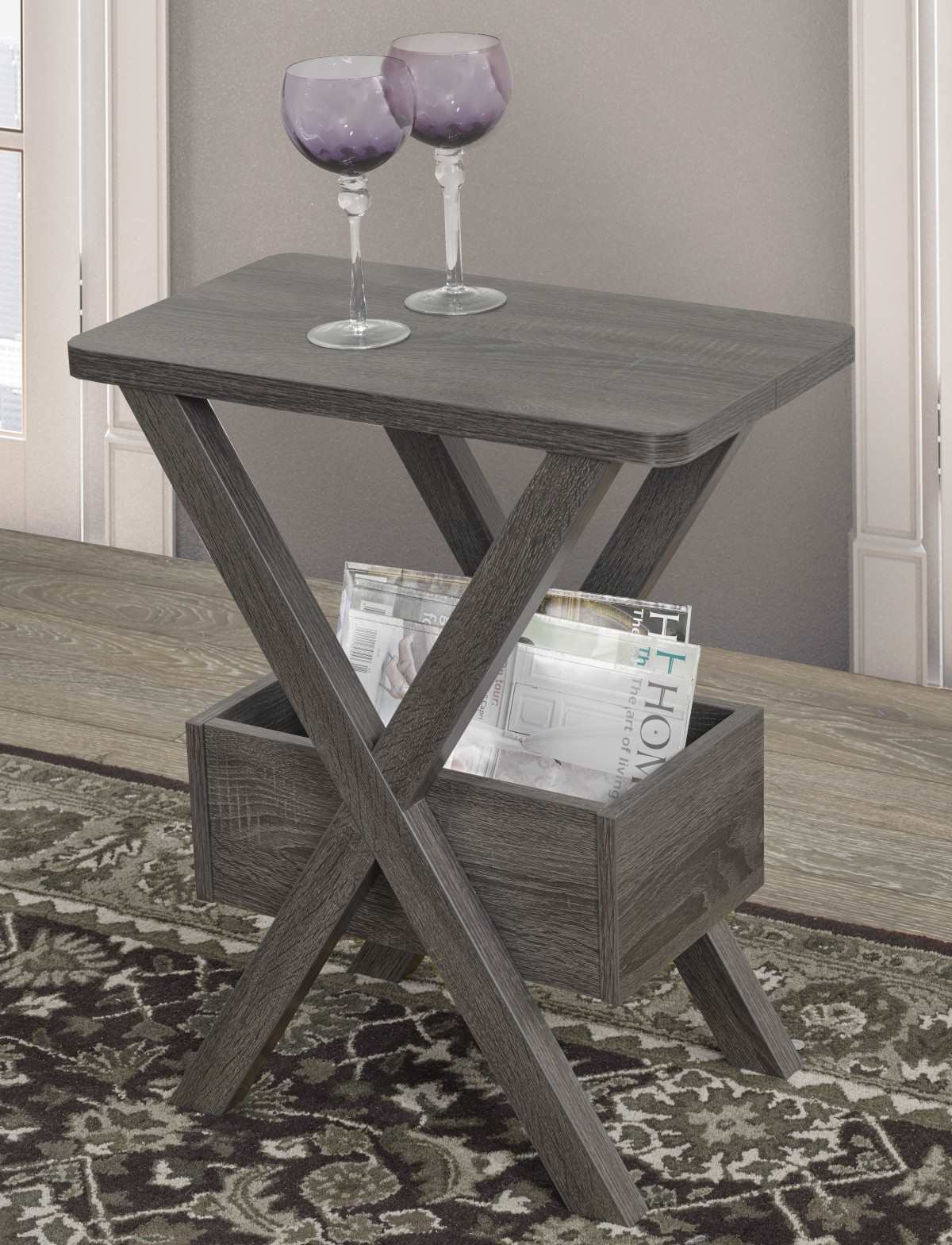 Wooden Side Table Grey 192502