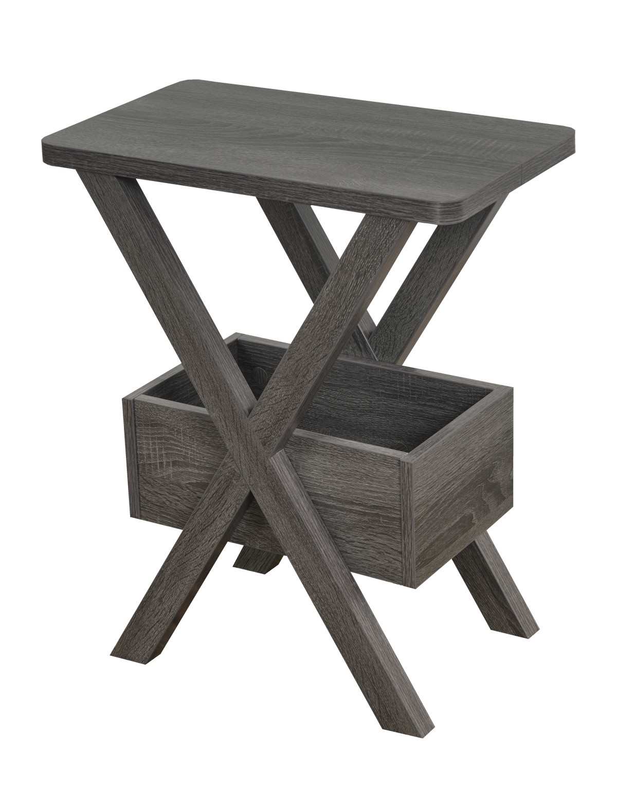 Wooden Side Table Grey 192502