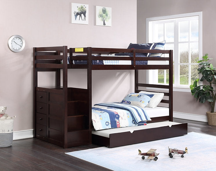 Staircase Espresso Bunk Bed Collection B 1890