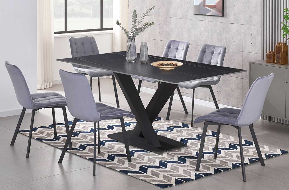 Sintered Stone 7PC Dining Set Grey T3525 / T214