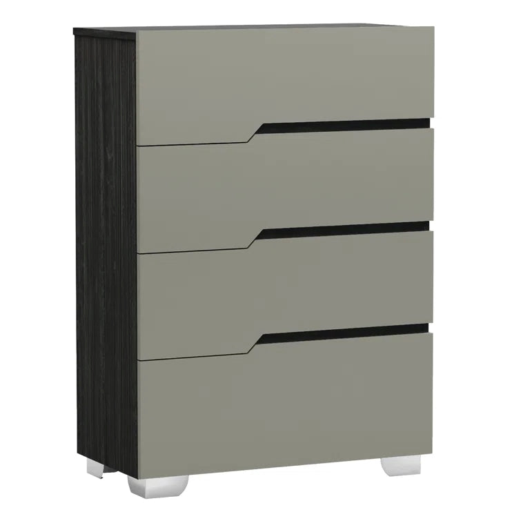 Skylar Gray Lacquer 4 Drawer Chest 1051