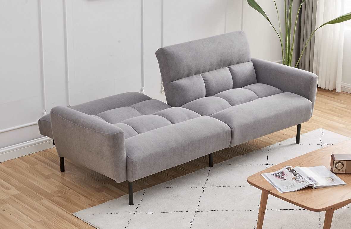 Grey Fabric Sofa Bed 8041