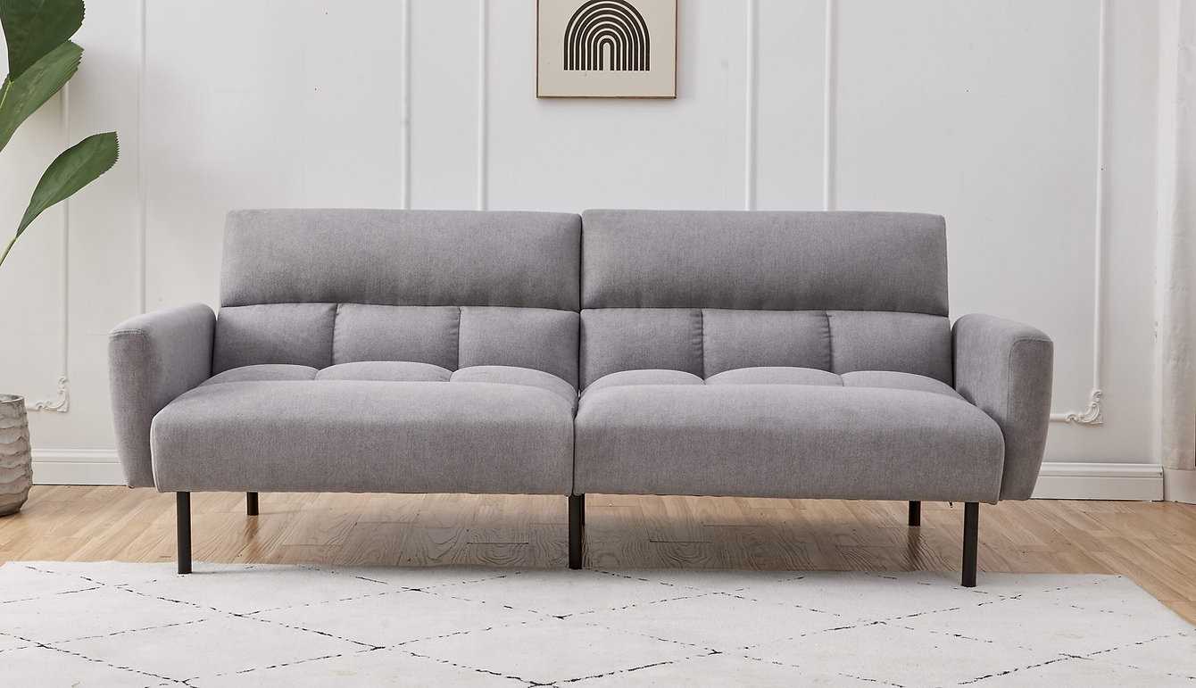 Grey Fabric Sofa Bed 8041