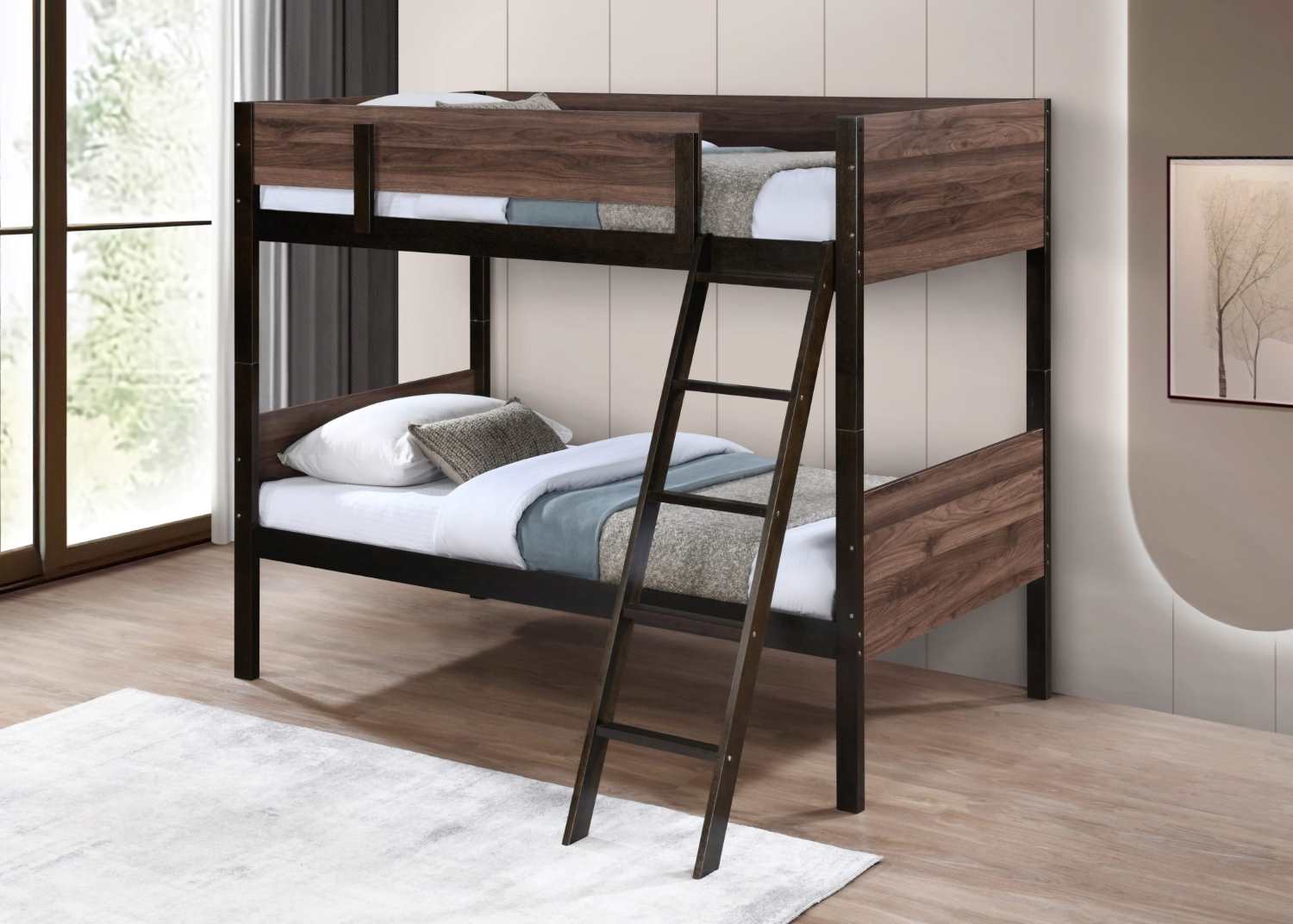 Splittable Espresso Wooden Bunk Bed 2515