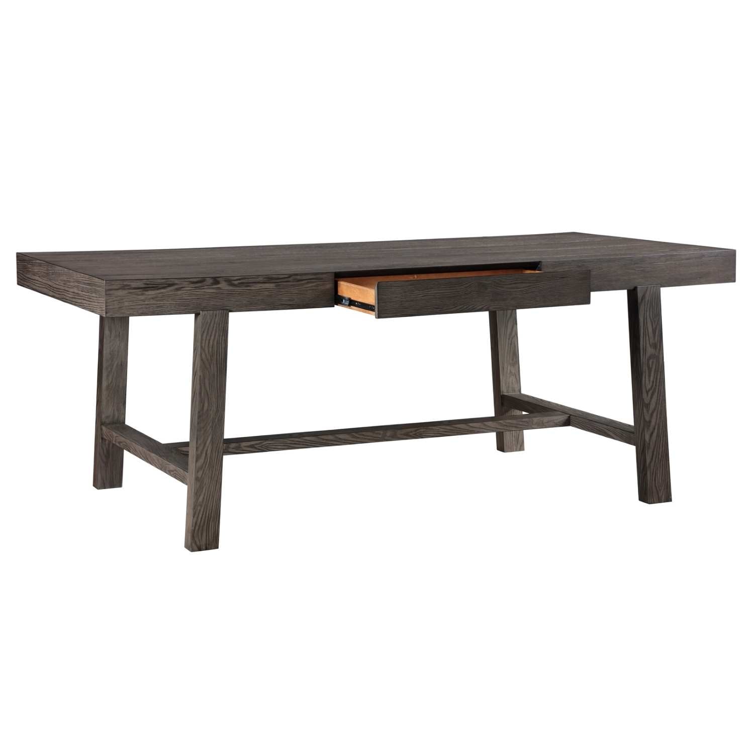 Starkey Wooden Dining Table With Two Pencil Drawers Grey 5983
