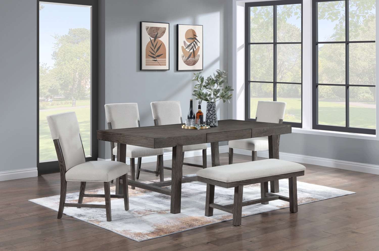 Starkey Wooden Dining Set Grey 5983