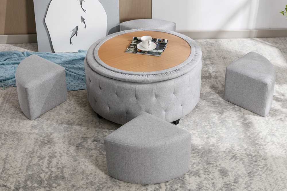Storage Ottoman With Seating Grey 811