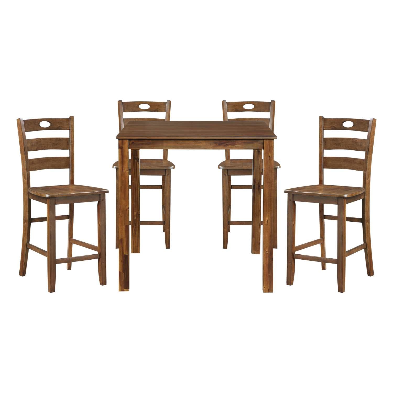 Stowe 5PC Counter Height Set Walnut 5891-36