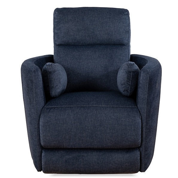 Swivel Recliner Chair Blue Fabric 6340