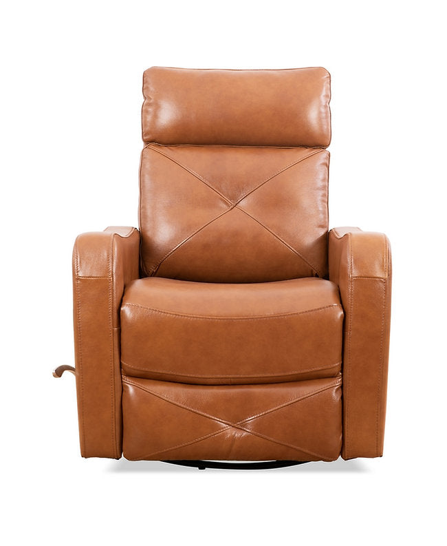 Swivel Recliner Chair Brown Leather Match 6331