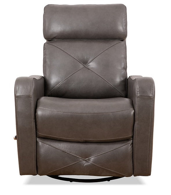 Swivel Recliner Chair Charcoal Leather Match 6330