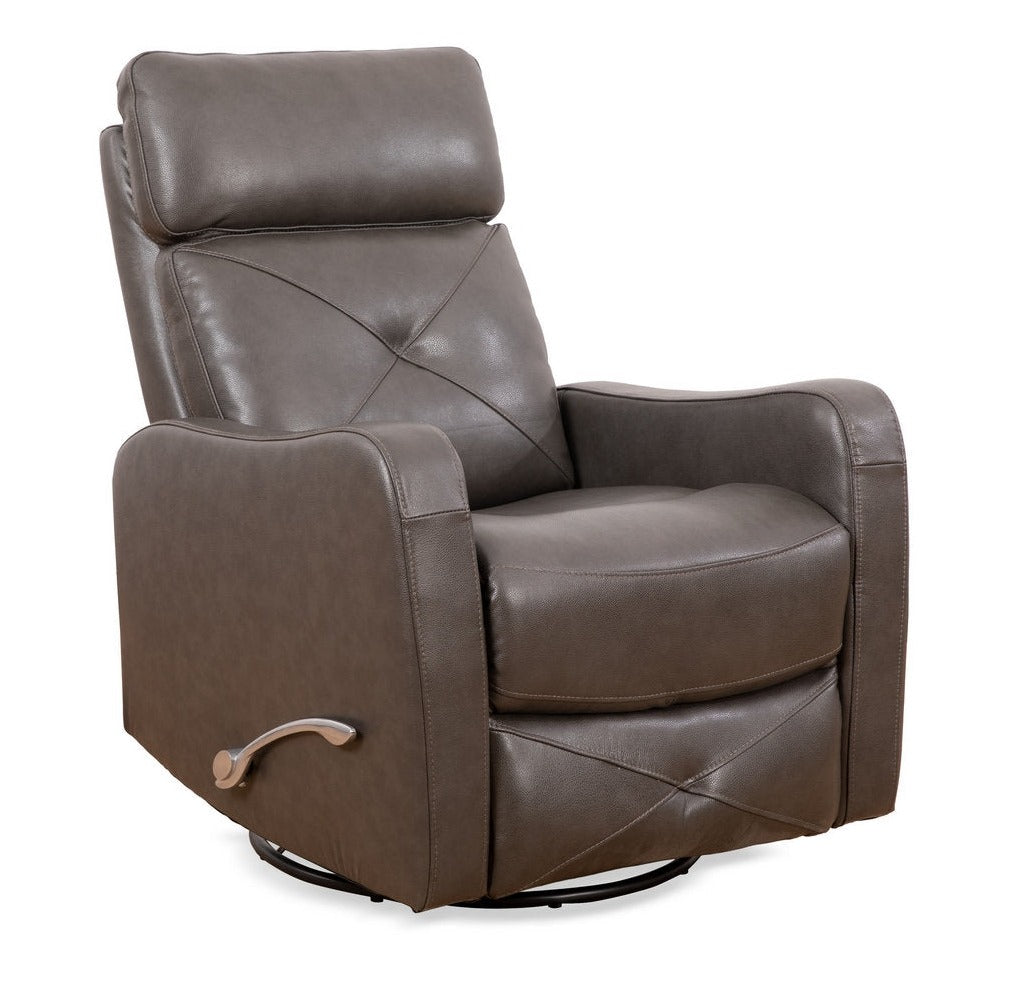 Swivel Recliner Chair Charcoal Leather Match IF-6330