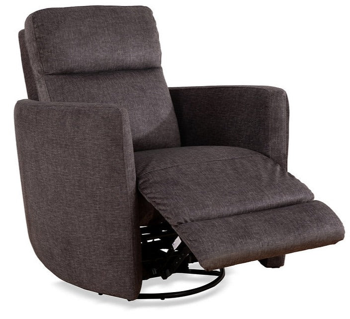 Swivel Recliner Chair Gun Metal Fabric 6341