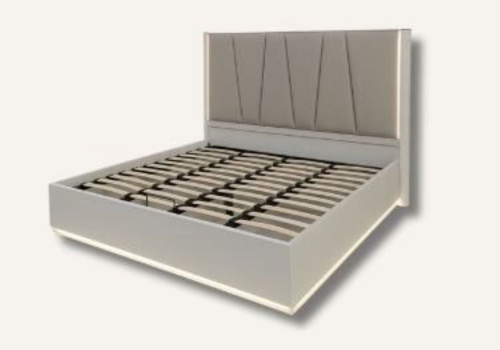 Symphony Light Grey Hydraulic Lift Queen 6pc Bedroom Set