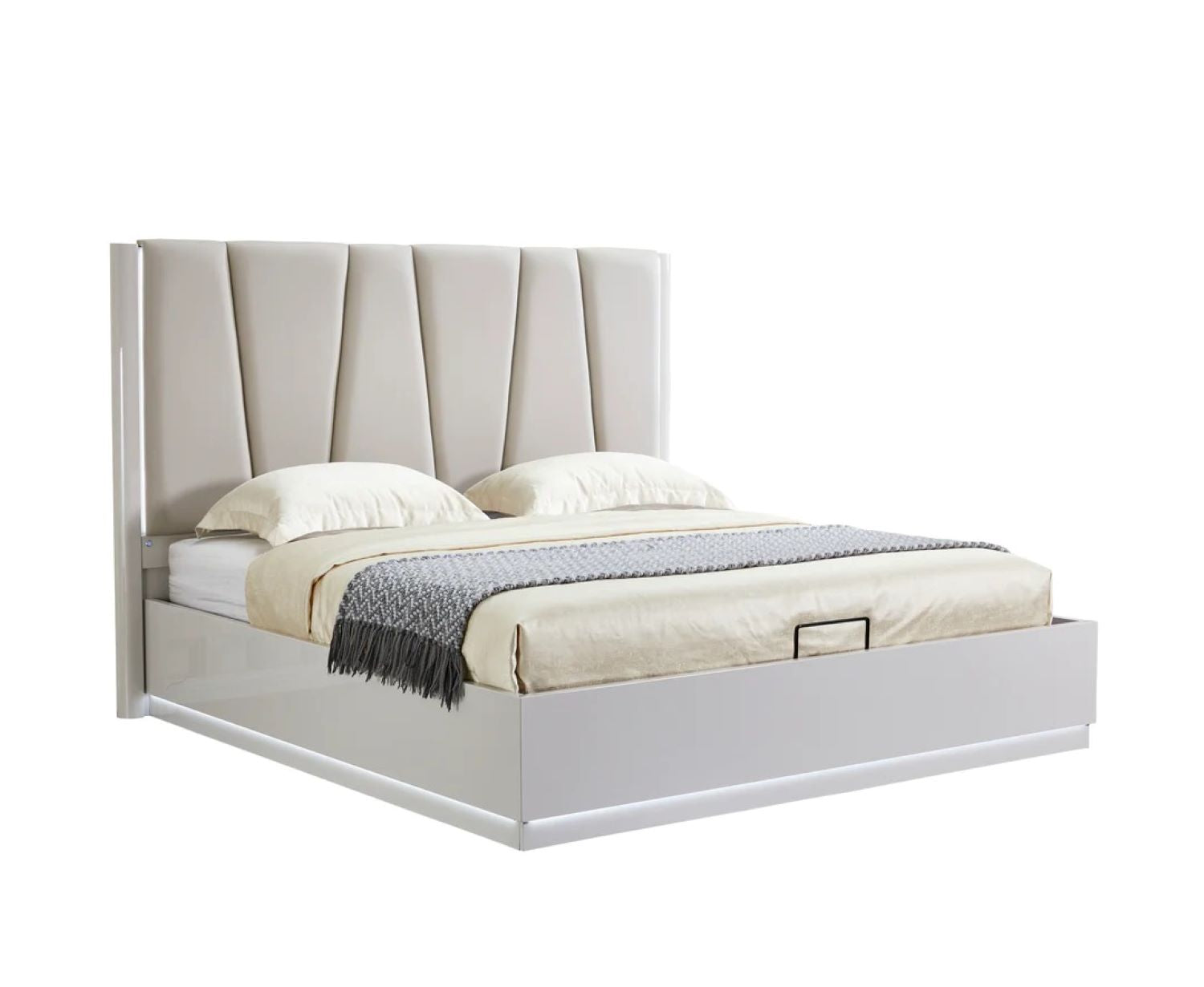 Symphony Light Grey Hydraulic Lift Queen 6pc Bedroom Set