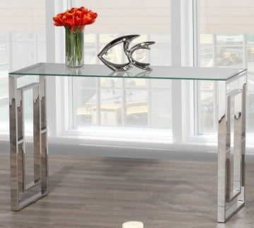 Glass Sofa Table With Chrome Legs 5016