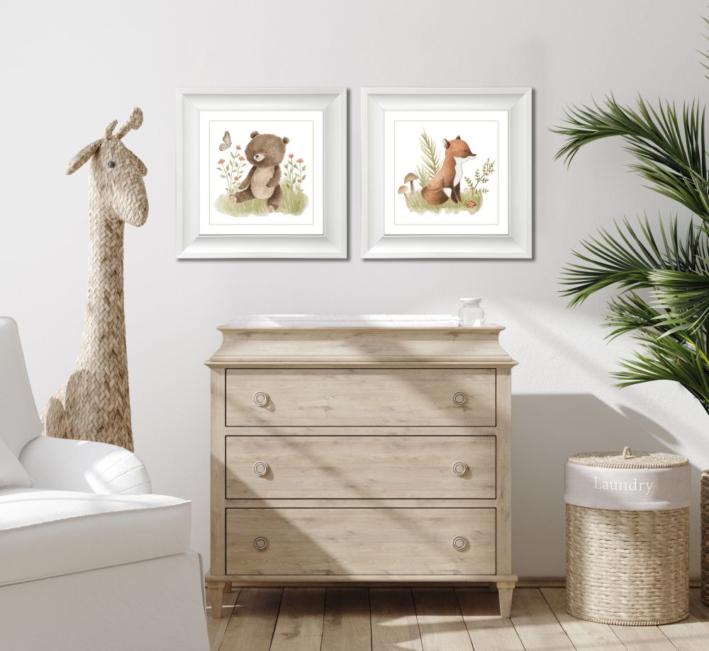 Cute Bear / Fox 2 PC canvas art