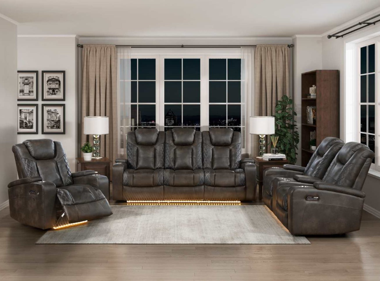 Tabor Power Reclining Collection Brownish Gray 9211