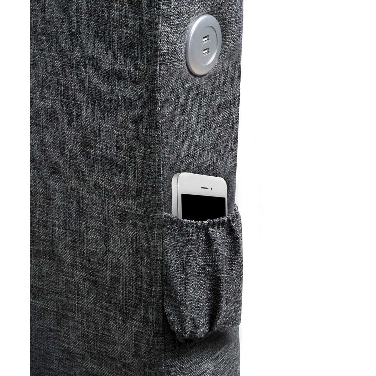 Tammy Bed With USB Ports Dark Grey 5782