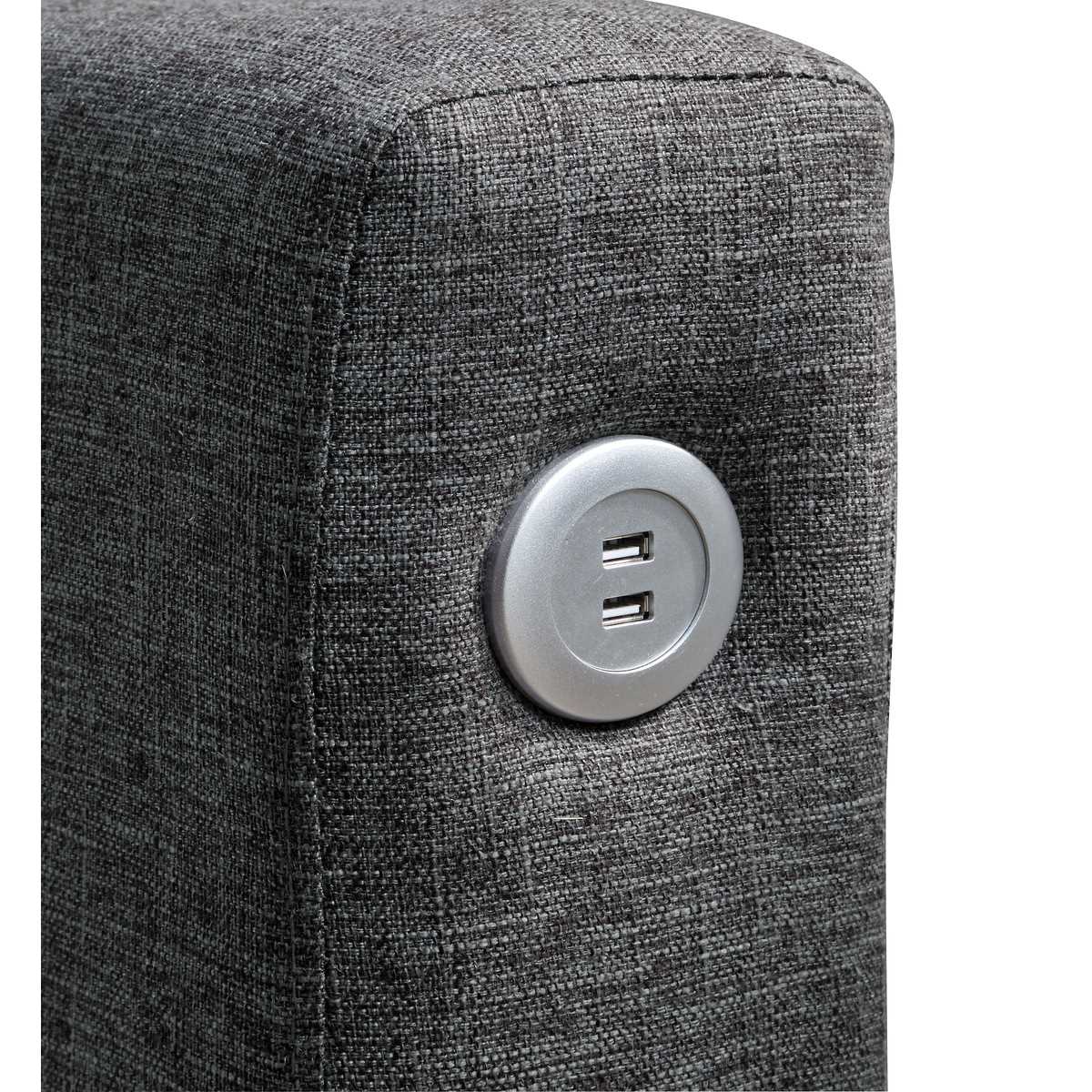 Tammy Bed With USB Ports Dark Grey 5782