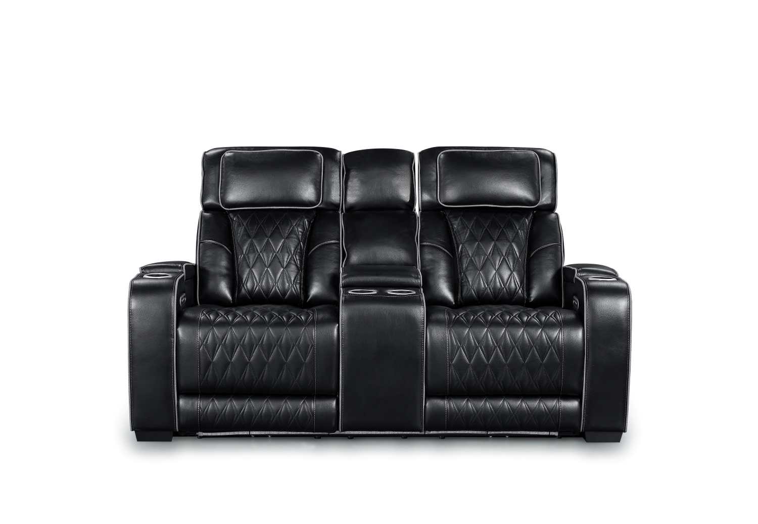 Terry Power Recliner Sofa Set with LED 10152 - Black