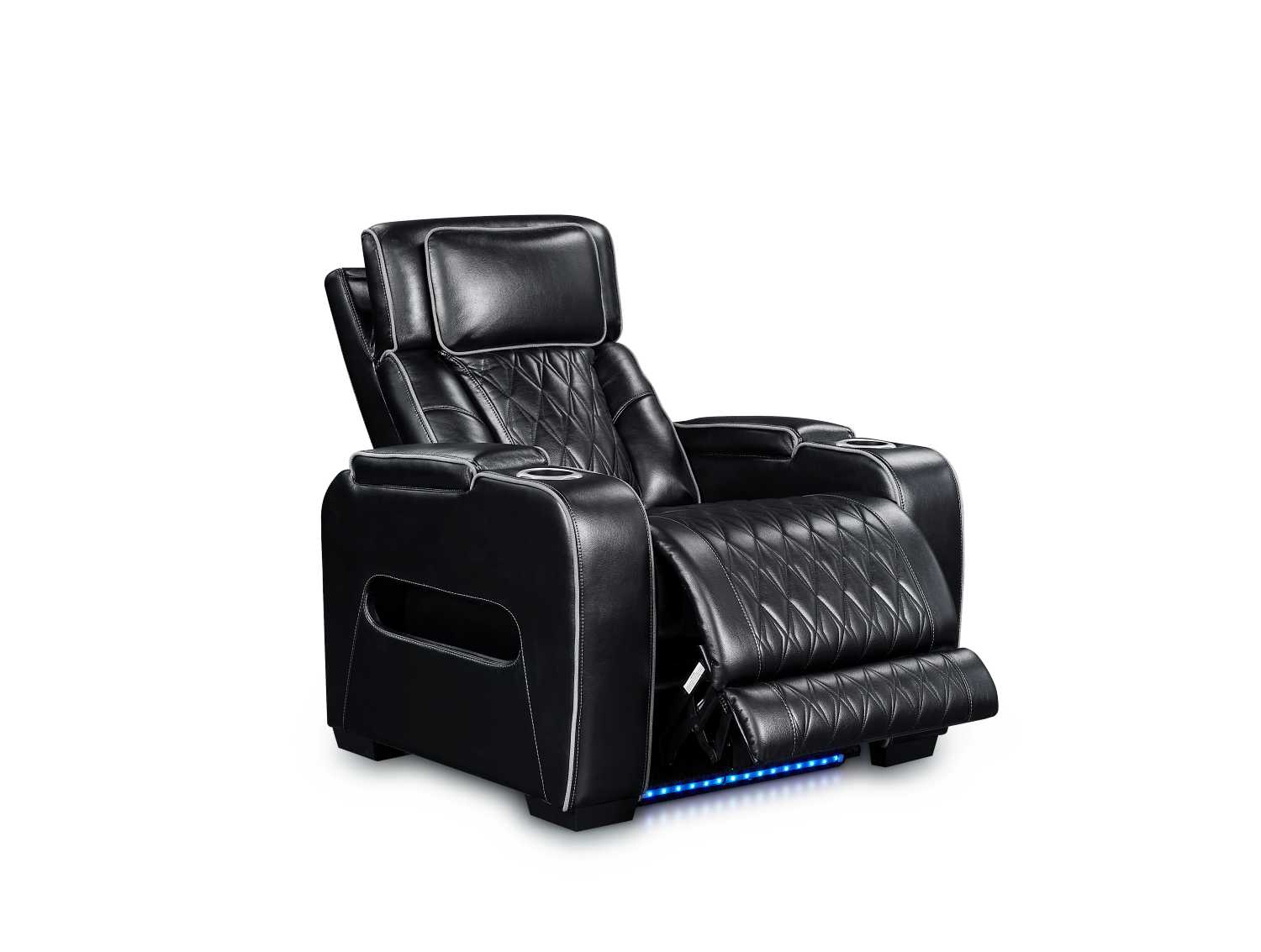 Terry Power Recliner Sofa Set with LED 10152 - Black