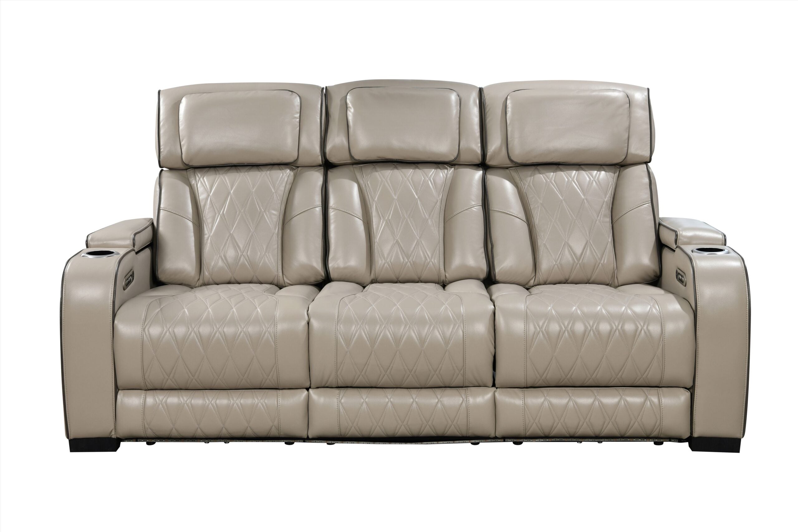 Terry Power Recliner Sofa Set with LED 10152 - Beige