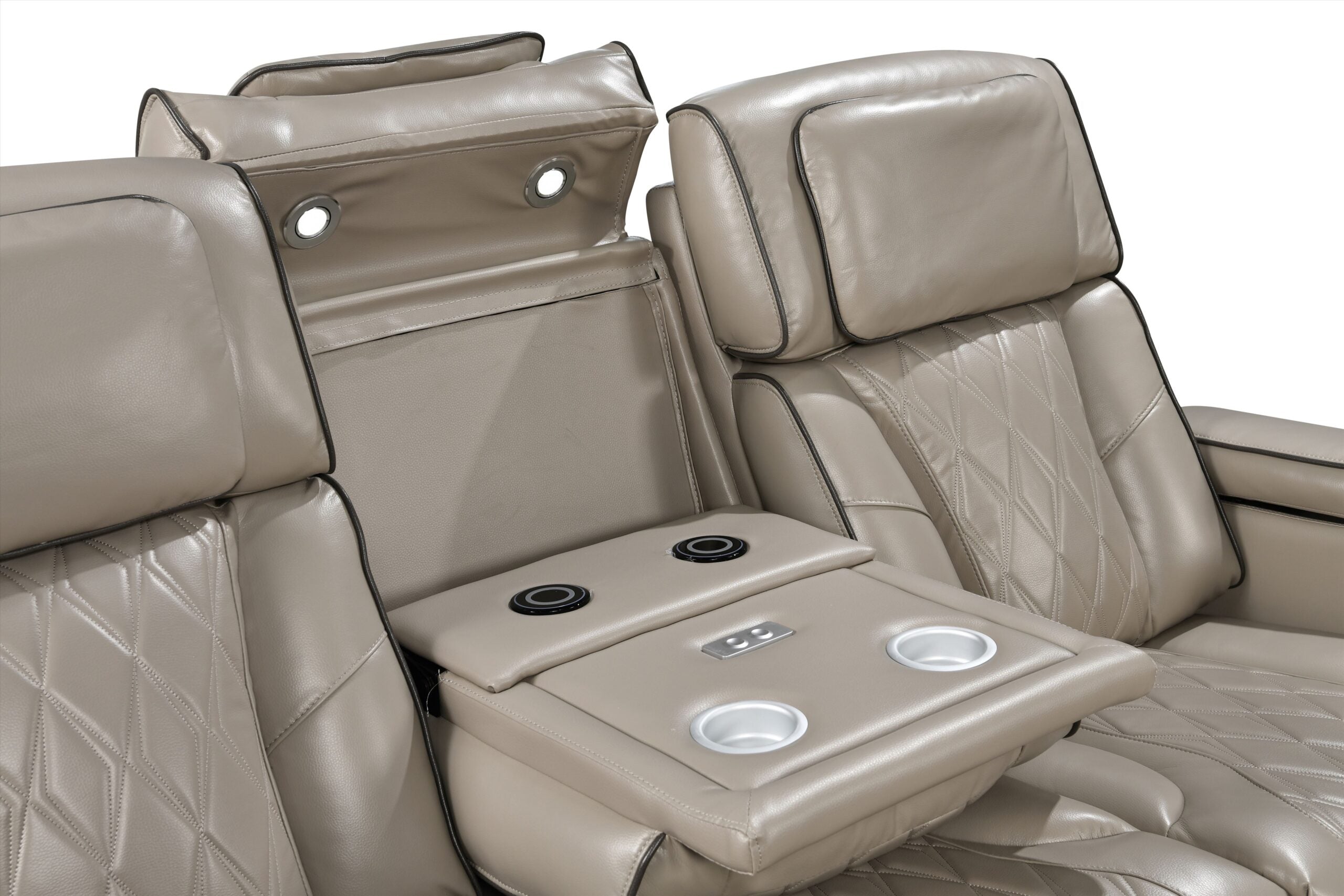 Terry Power Recliner Sofa Set with LED 10152 - Beige