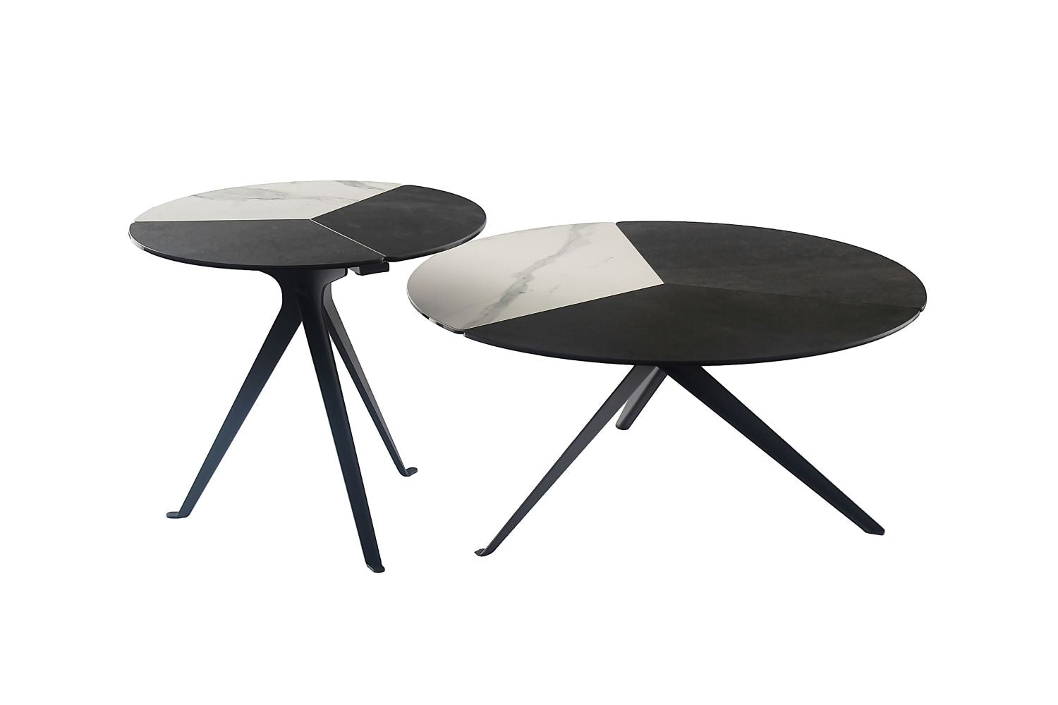 Titan Black Round End Table with Ceramic Top 3848
