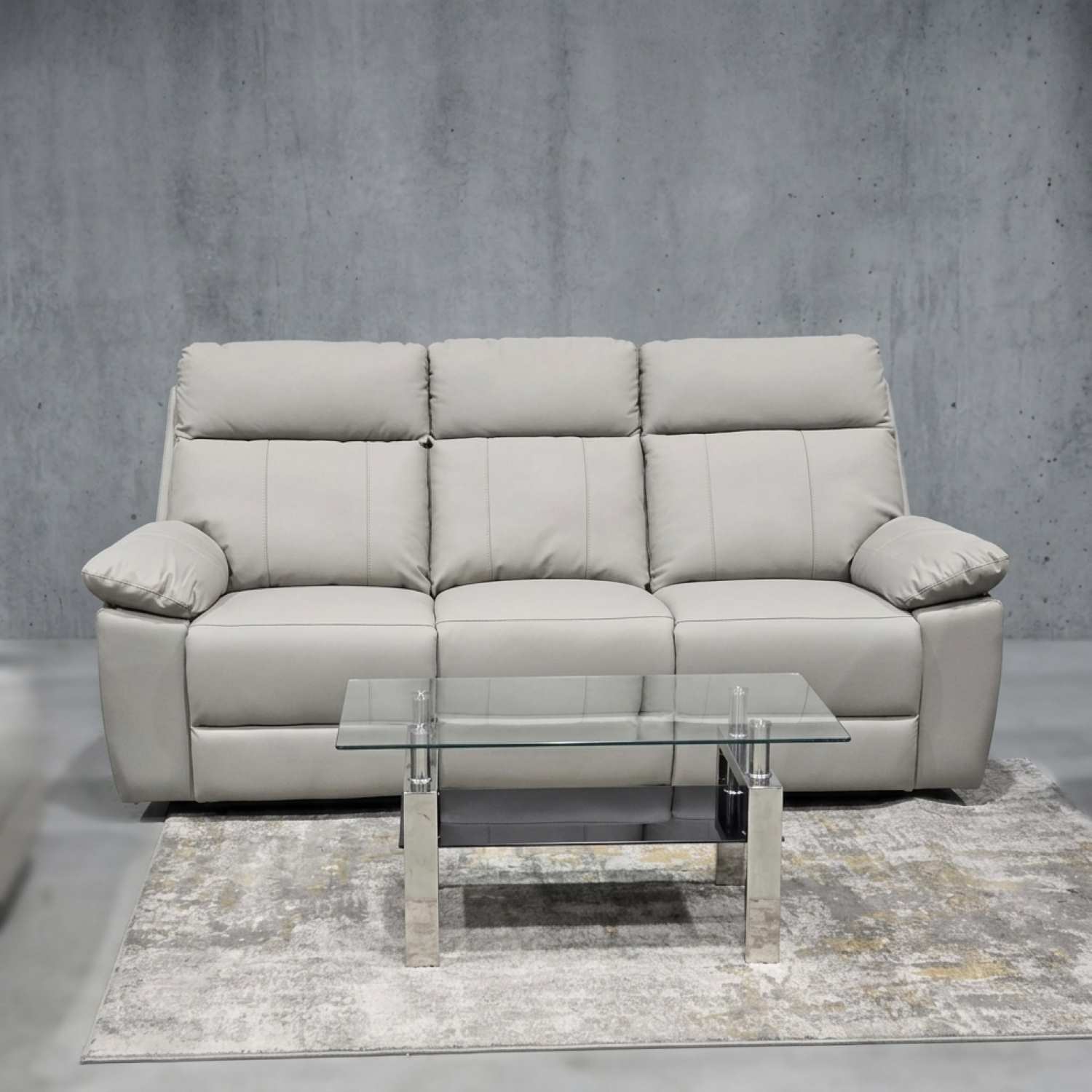 Top Grain Cowhide Power Leather Recliner Sofa Set 5244
