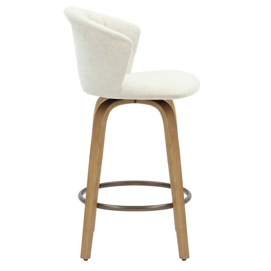 Tula 26" Counter Stool in Beige Fabric And Natural 203-583BEG
