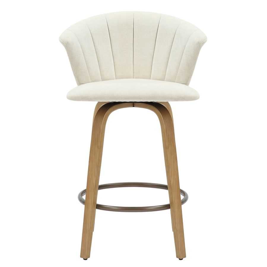 Tula 26" Counter Stool in Beige Fabric And Natural 203-583BEG