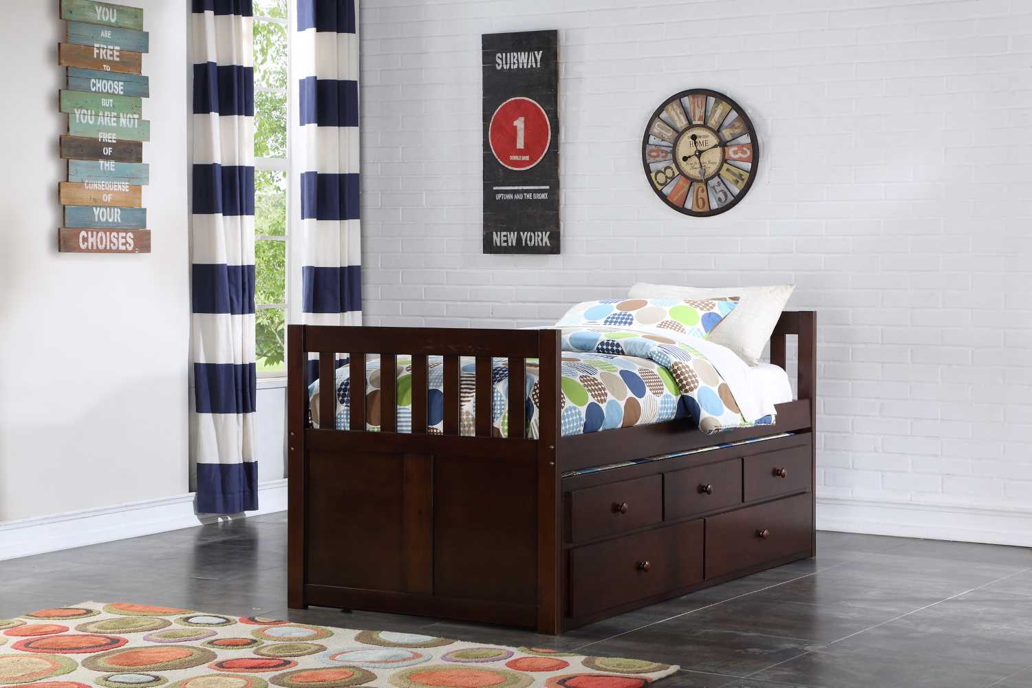 Twin/Twin Rowe Captain's Bed Dark Brown 2013