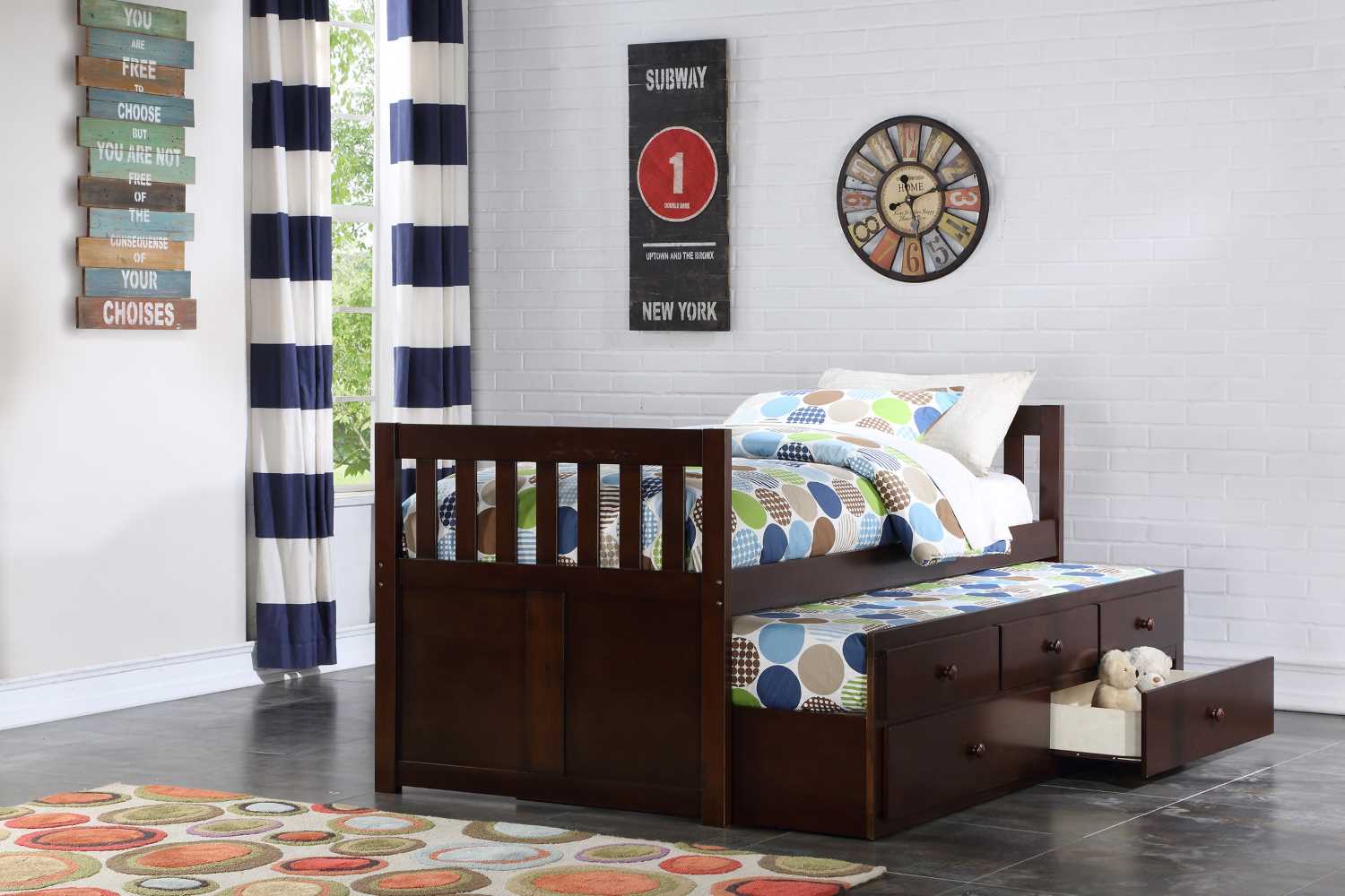 Twin/Twin Rowe Captain's Bed Dark Brown 2013