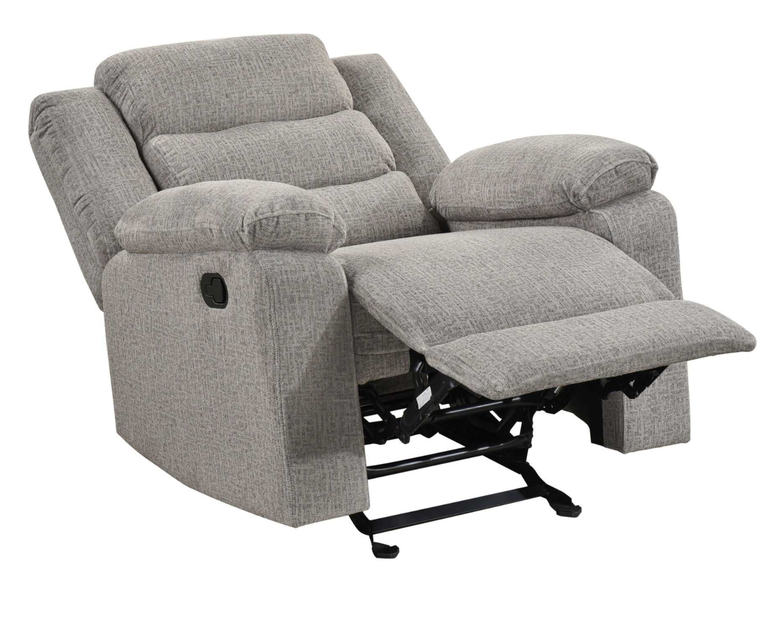 Tyrone Soft Textured Brown-Grey Fabric Reclining Set 99072
