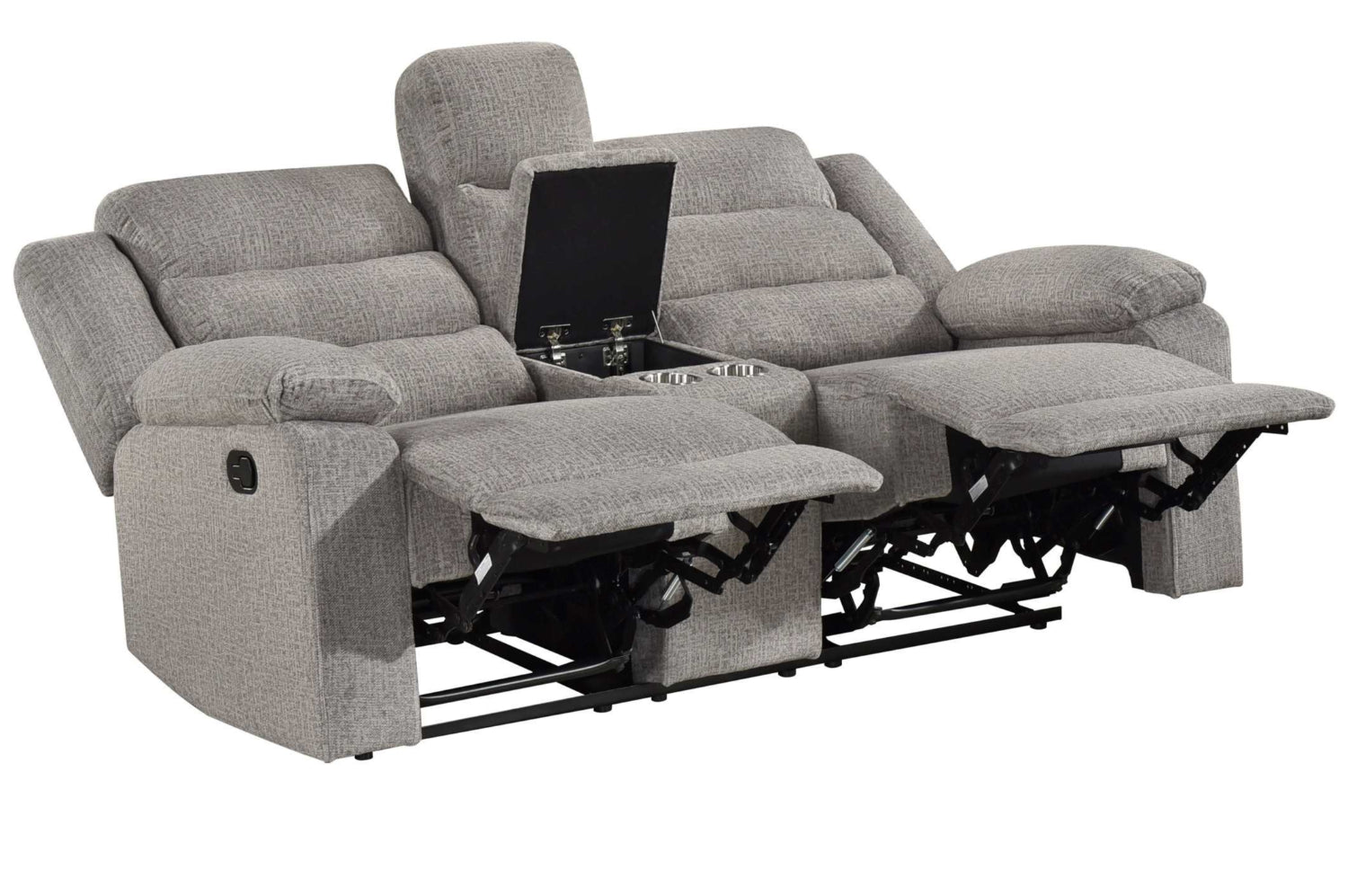 Tyrone Soft Textured Brown-Grey Fabric Reclining Set 99072