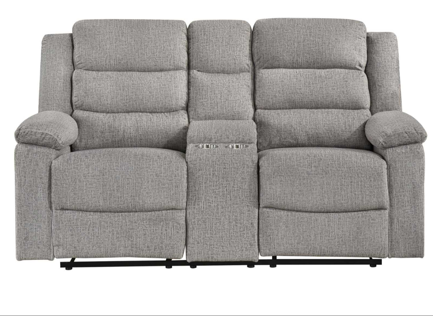 Tyrone Soft Textured Brown-Grey Fabric Reclining Set 99072
